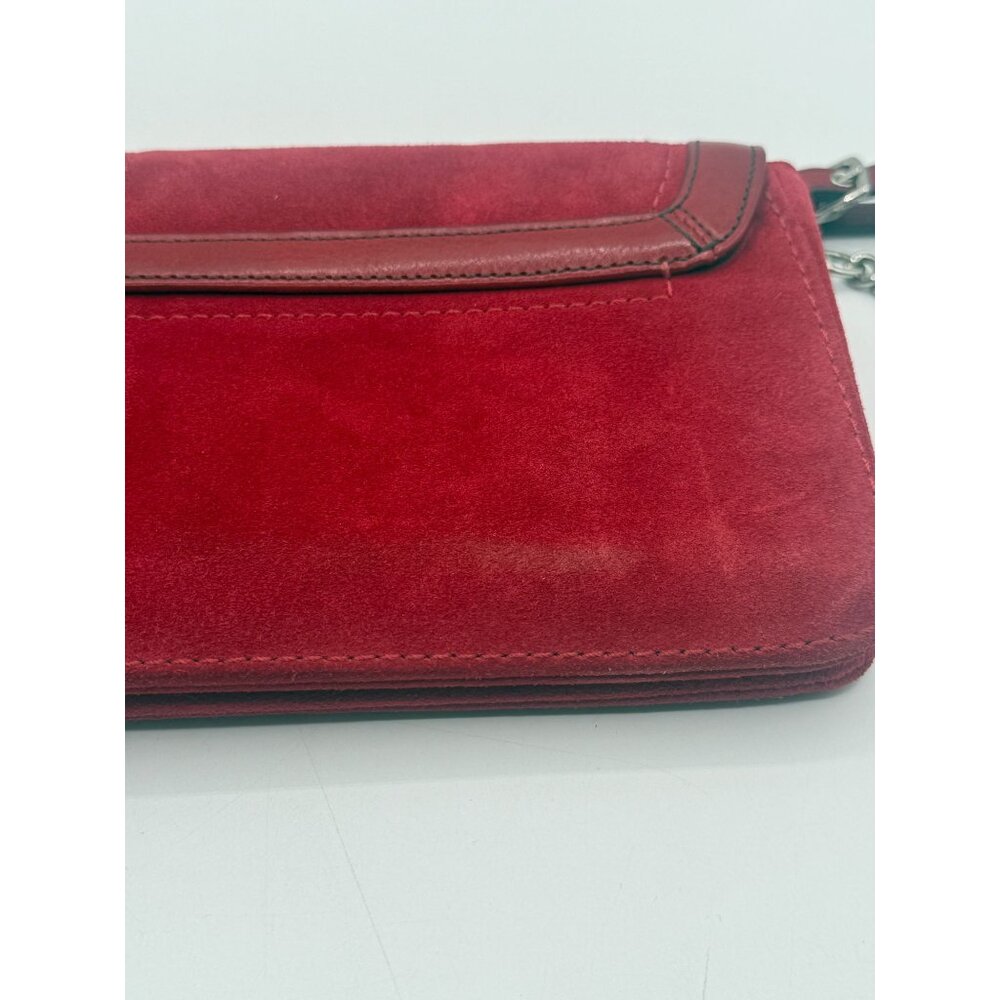 Vintage Coach Red Suede Leather Legacy Convertible Clutch Shoulder Bag 9733 - Picture 9 of 12